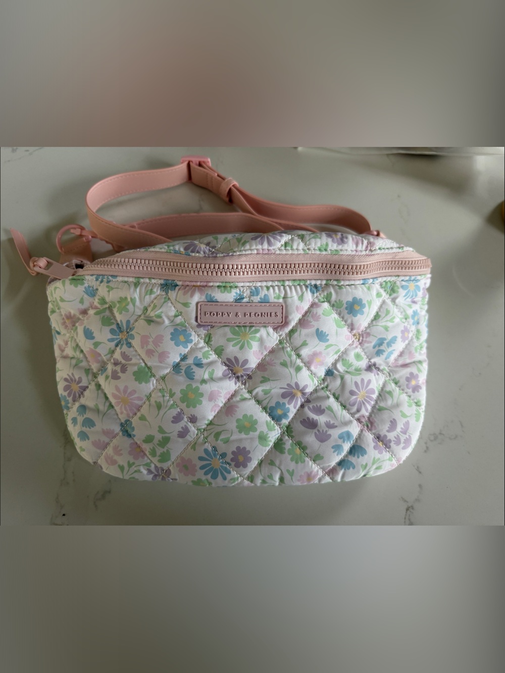 Poppy & Peonies Large Sidekick Floral Quilted Crossbody Bag